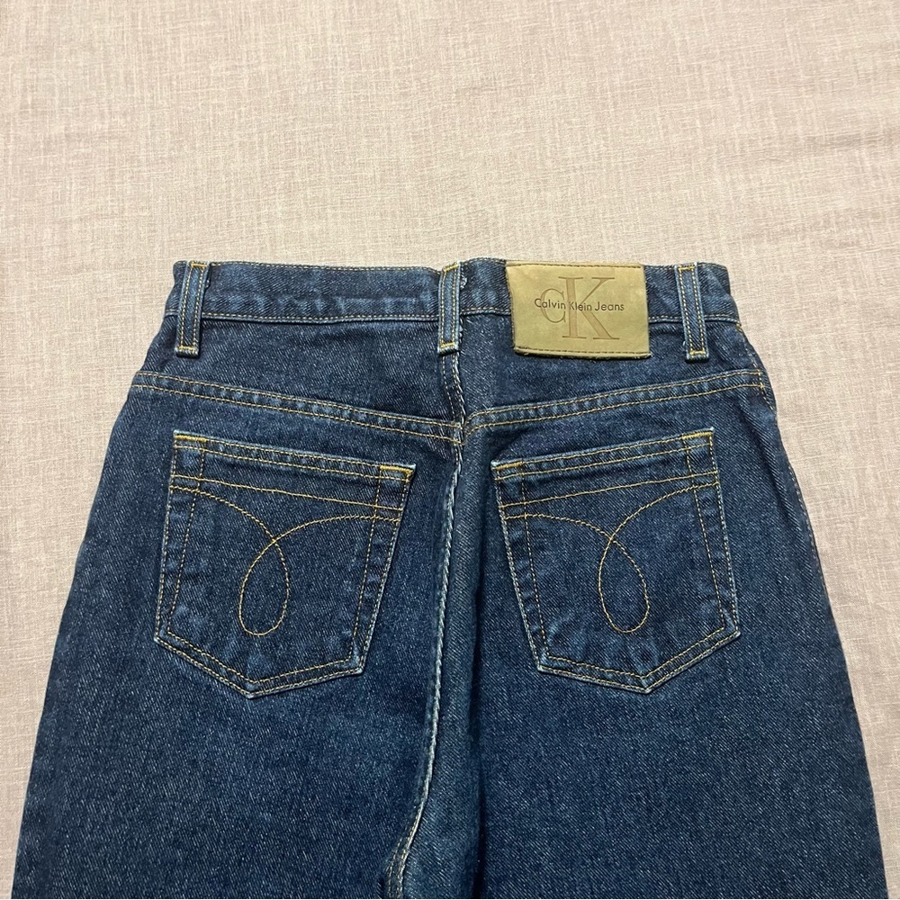 Pristine Vintage 90s Calvin Klein Jeans Slim Straight Leg Dark Wash Size 4 CK - Picture 7 of 8